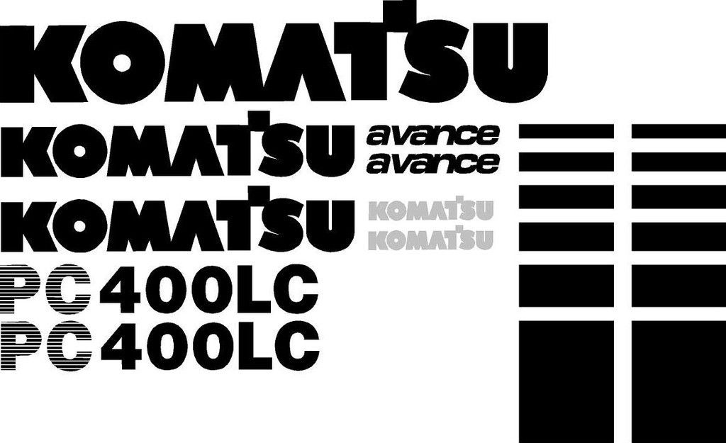 Komatsu PC400LC Excavator Decal Set with Avance Decals