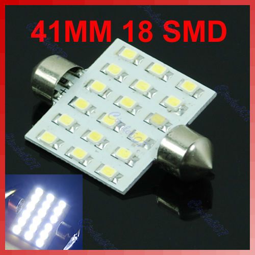 41mm Festoon Dome 18 SMD LED Car Interior Bulb Light Lamp White