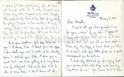 Ayn Rand 8 Page Autograph Letter Signed 1937 Marcella Rabwin Gone with 