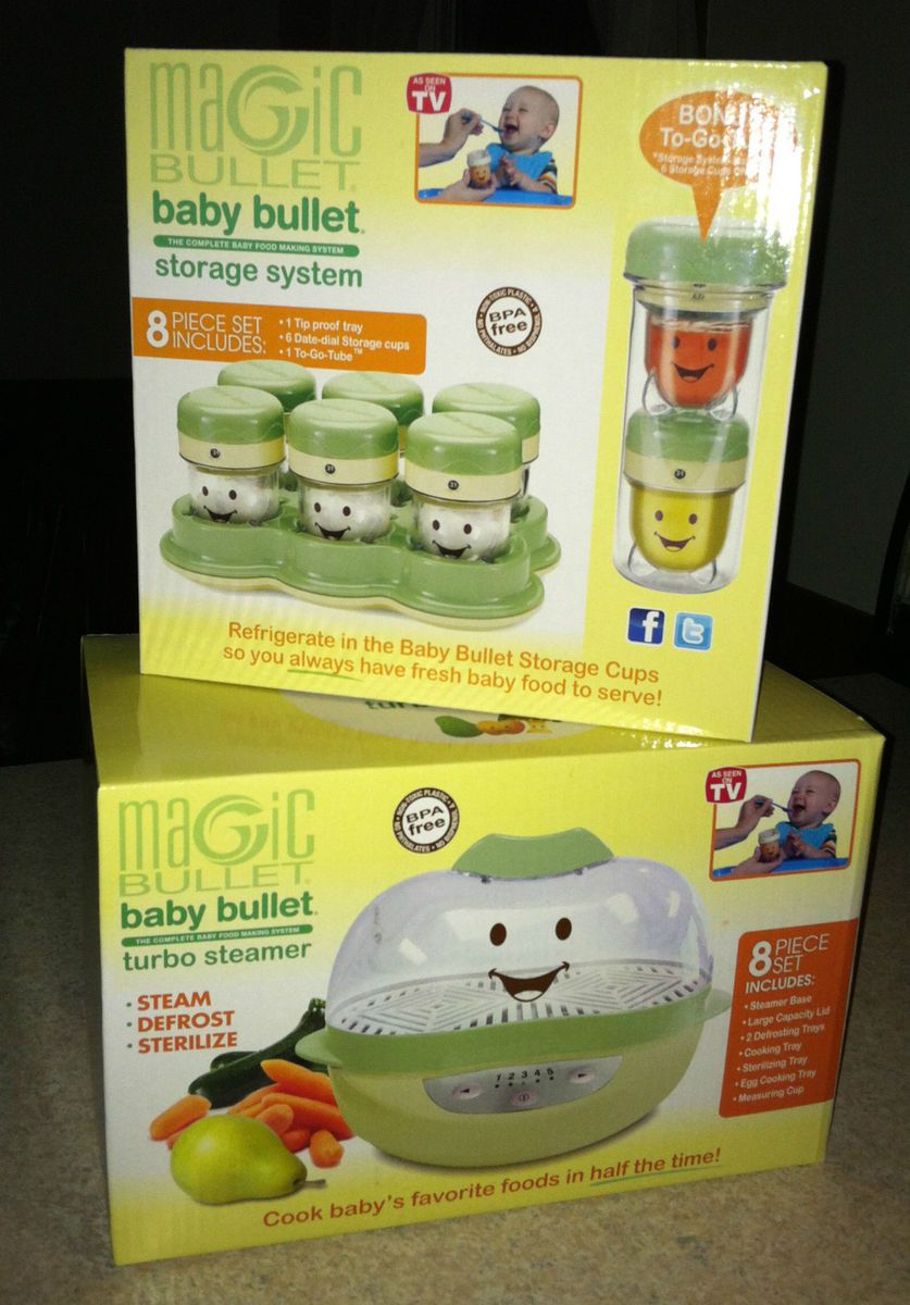 NIB Magic Bullet Baby Bullet Turbo Food Steamer Storage System Sets 