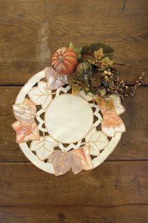 Heritage Lace Autumn Elegance Doily 12 Round Cream