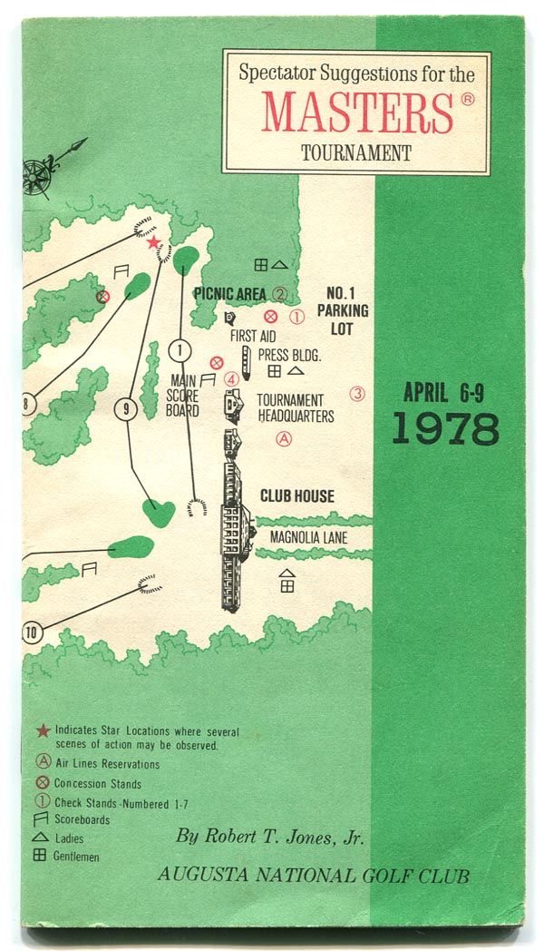   Tournament Spectator Guide Gary Player Win Augusta National