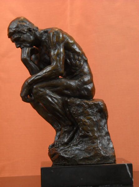 Signed Thinker Bronze Statue Sculpture Auguste Rodin