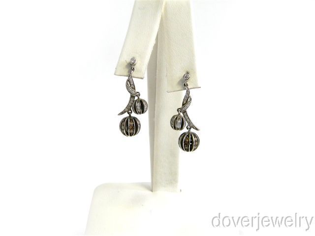   06 Ct Diamond 18K Gold Chocolate Diamond Ball Drop Earrings