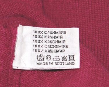 Ballantyne Long Sleeve Hooded Cashmere Sweater Fucsia Made in Scotland 