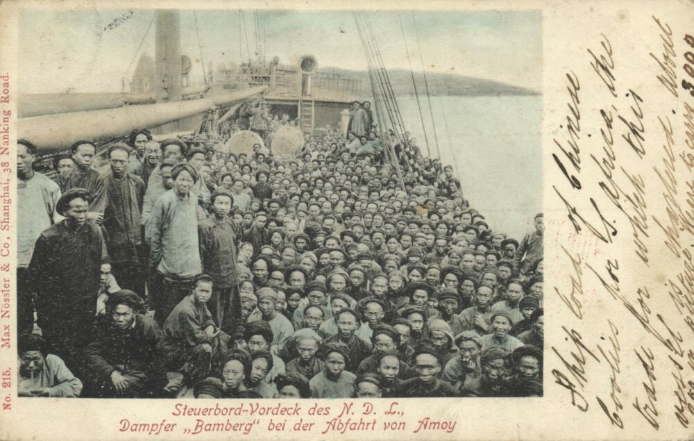   XIAMEN, Norddeutscher Lloyd Steamer Bamberg, Loaded with Chinese 1899