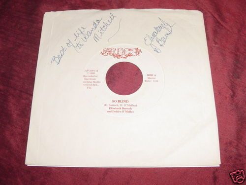 RARE Soul 45 Elizabeth Bartsch Deidre O Malley So Blind Autographed 