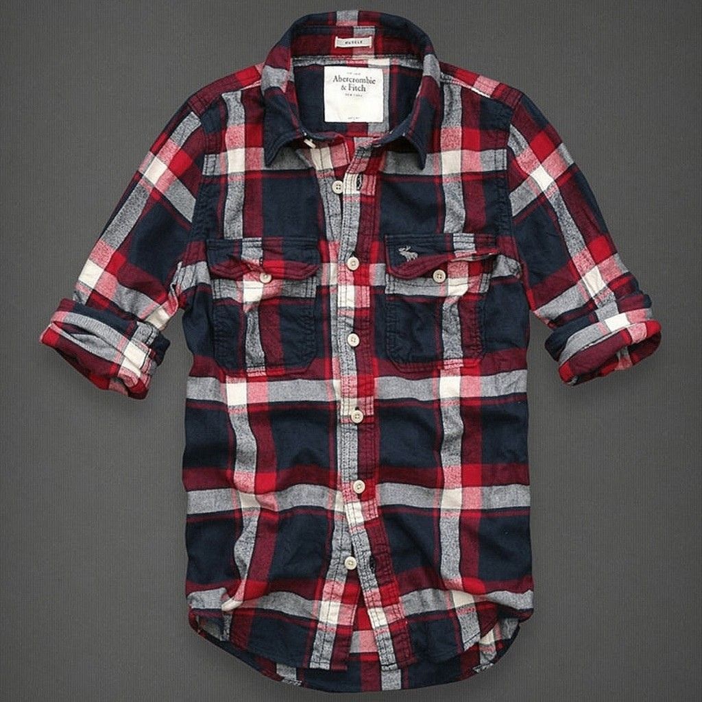 Abercrombie A F Mens Boundary Peak Plaid Shirt $88