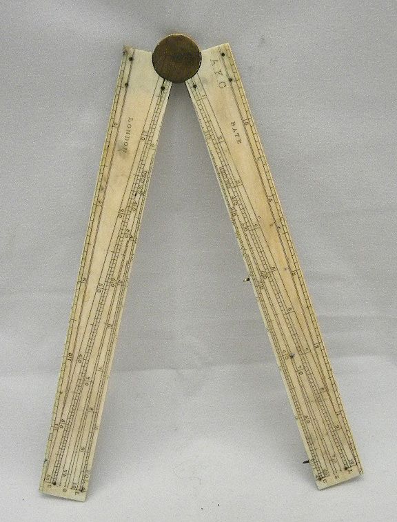 English Engineering 19c Ox Bone Ruler by Bate Company