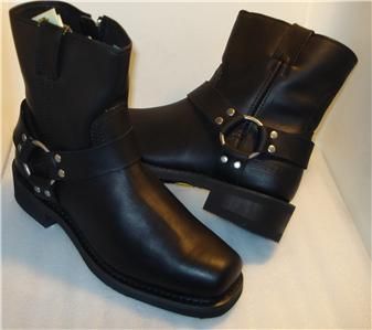 Bates Mens Harness Boots Black Side Zipper Riding Boot US Sz 7