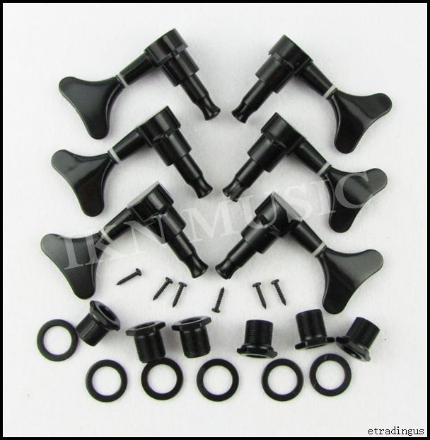 New Black Sets 5 6 String Bass Tuning Pegs 3L3R Machine Heads 22310 