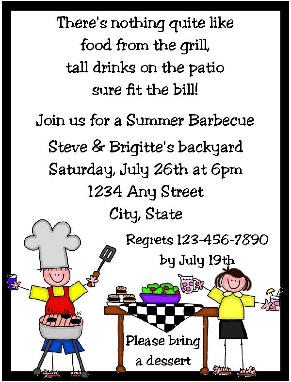 Personalized Cookout BBQ Family Reunion Invitations