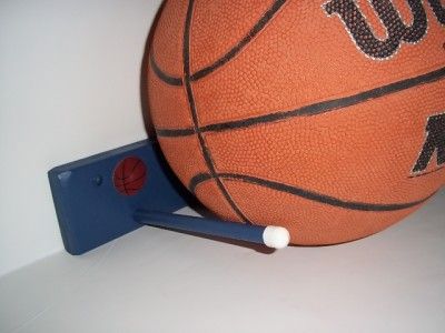 wood storage basketball rack holder wall garage blue