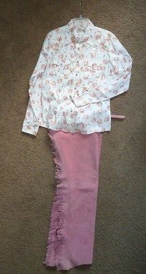 Western Reining Rodeo Pleasure Show Outfit Rail shirt Pink leather 