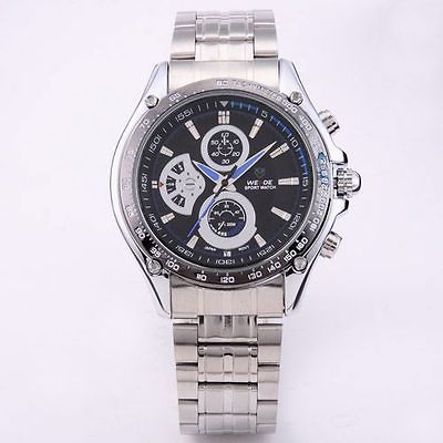 M2C WEIDE 3ATM WATERPROOF BLUE ANALOG STAINLESS STEEL MEN QUARTZ SPORT 