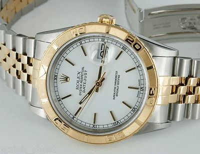 Rolex Men DateJust Thunderbird White Stick Dial 16263 Watch Chest 36mm