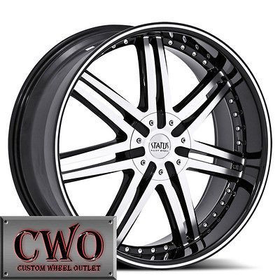 24 Black Status Game Wheels Rims 5x115/5x127 5 Lug Challenger 300 