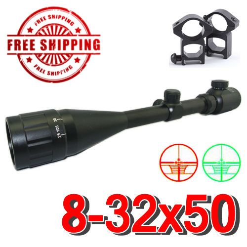 New Profressional 8 32X50AOEG Mil dot Illuminated Hunting Rifle Scope 