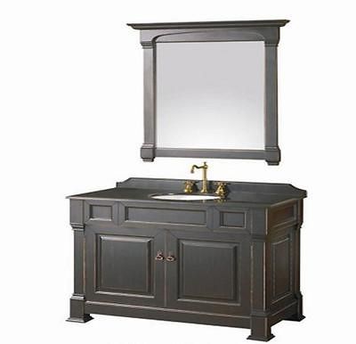 42 Bathroom Vanity, Single sink, Black granite top and undermount 
