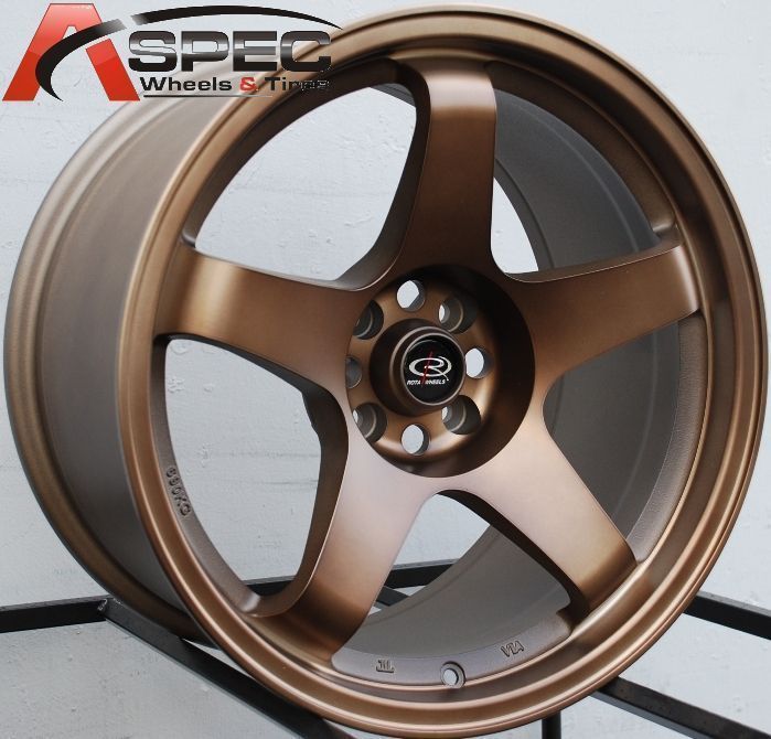 18x9.5 ROTA P45R WHEELS 5X114.3 RIMS ET30MM SPORT BRONZE FITS 350Z