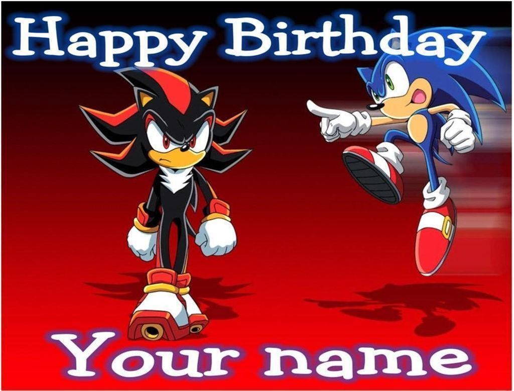 Sonic The Hedgehog   3  Shadow  Edible Photo Cake Topper 