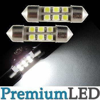 2pcs 6000K 6 SMD 31MM Festoon LED DE3175 3021 DE3022 6430 DE3423 Light 