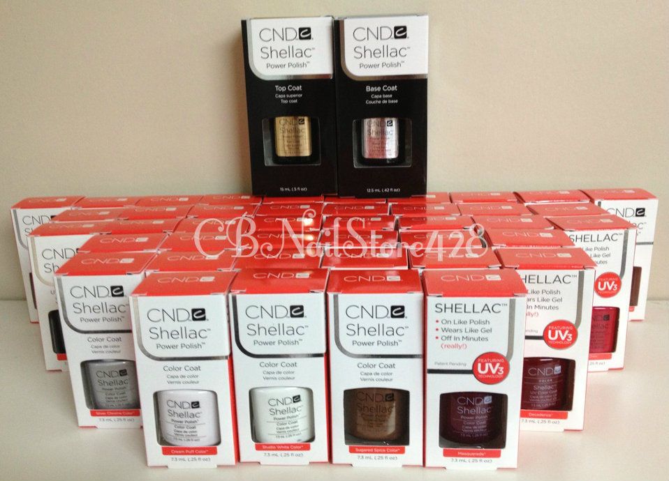 CND SHELLAC UV GEL COLOR Kit   Set of 42 Colors + FREE Lg. Base .42oz 