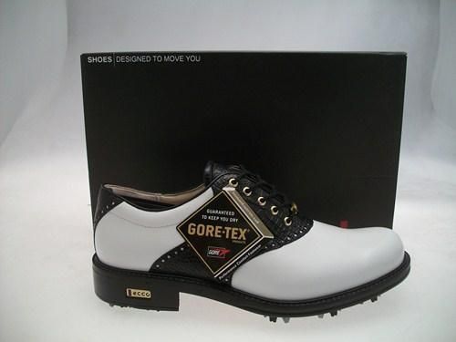 ECCO World Class GTX GOLF SHOES White Black Leather US 7/7.5 (EUR 41)