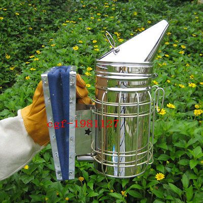 New Bee Smoker Stainless Steel Heat Shield Beekeeping Equipment