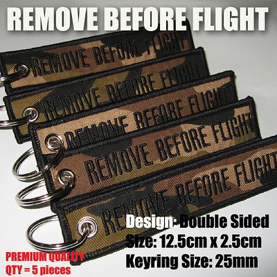 REMOVE BEFORE FLIGHT REMOVE BEFORE FLIGHT KEY RING HI QUALITY 5pc CAMO 