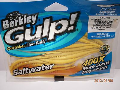 Berkley Gulp Saltwater Lugworm 4/10cm Chartreuse