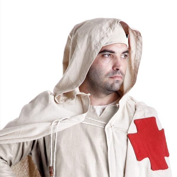 Templar Cloak with red cross Crusader knight costume heavy cotton