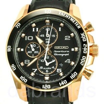 NEW SEIKO MENS SPORTURA CHRONOGRAPH TACHYMETER WR100M WATCH SNAE80 