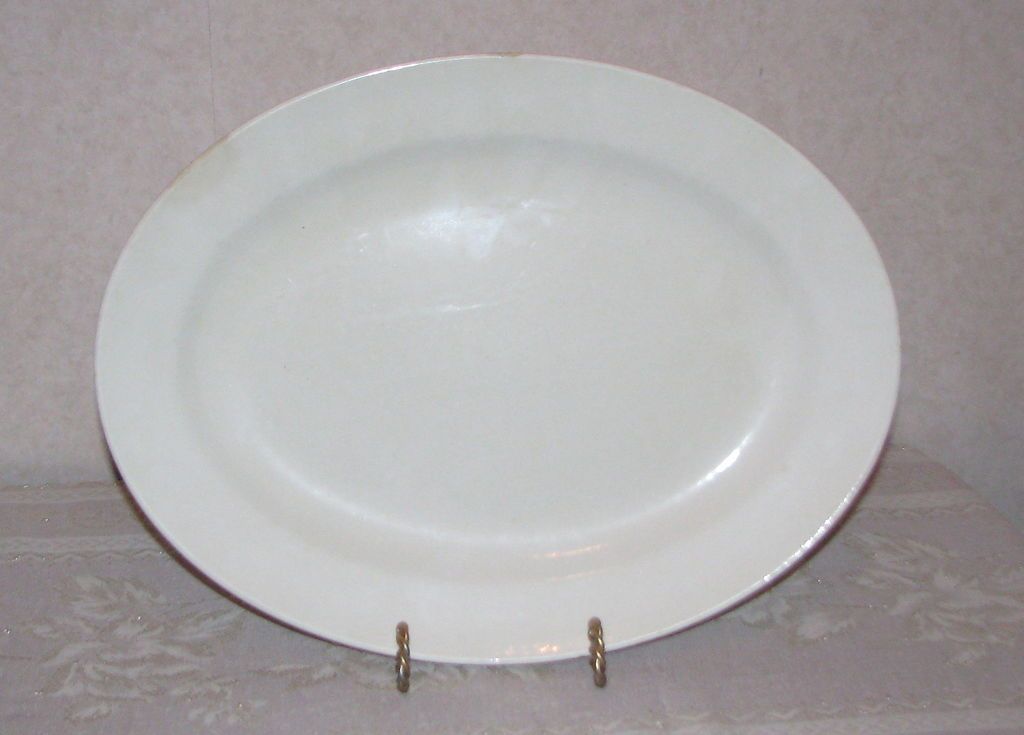 vintage edwin knowles white semi vitreous platter 45 6 time