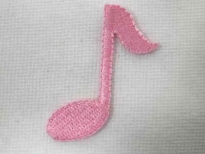 two single musical pink note iron on patch 1 5