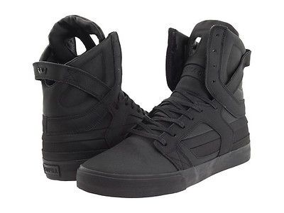 NEW SUPRA SKYTOP II BLACK BLACK SKATE HIP HOP JUSTIN BIEBER AUTHENTIC 