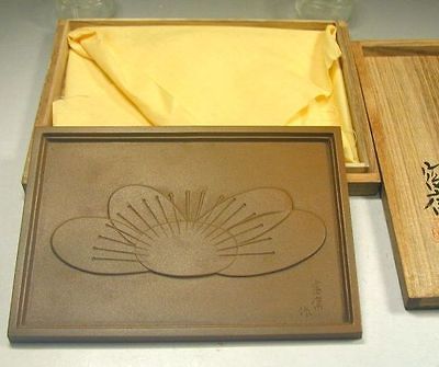 Bronze Art 153 Signed Plum Blossom Flower Deco Decor Sm Tray Tile 