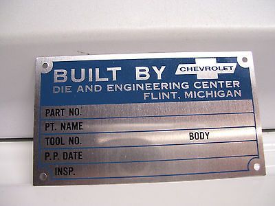 Vintage original Chevrolet gm automobile plate tag NOS car auto 