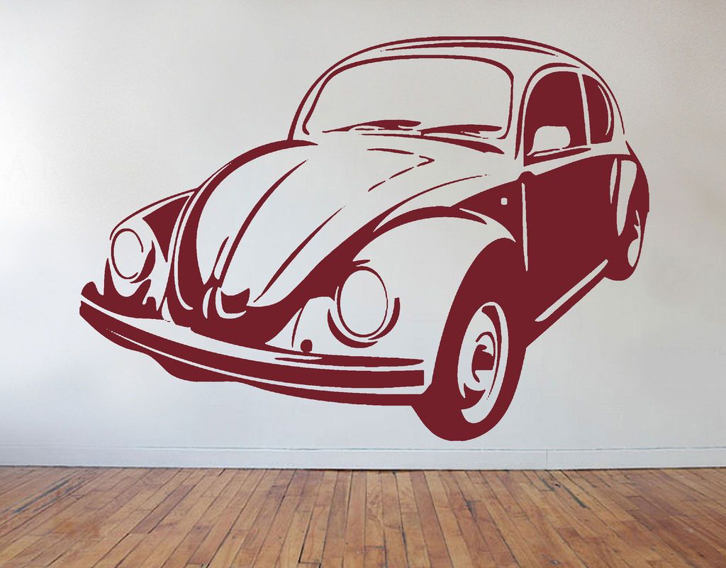   Beatle Car Giant Wall Art,Stickers Mural, Large, Decal,Vinyl,WA​187