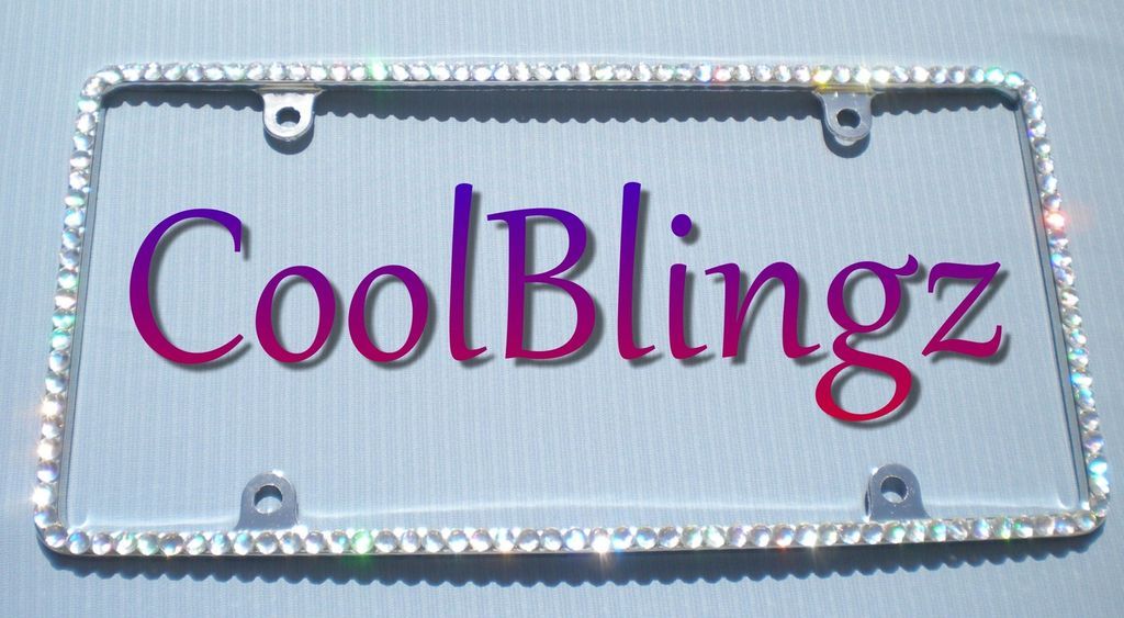 crystal ab bling rhinestone license plate frame thin time left