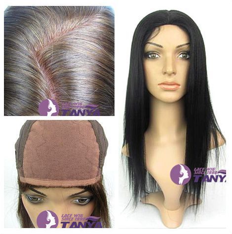 glueless silk top free style yaki full lace wig 1b# 100% indian human 