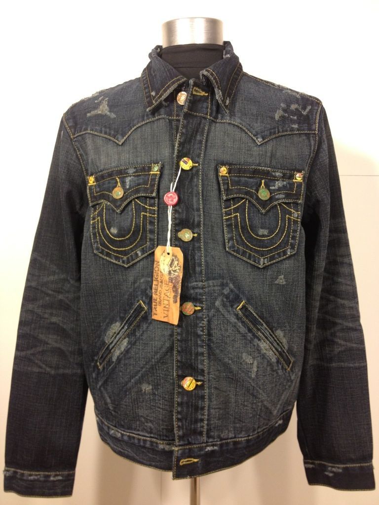 TRUE RELIGION *RARE* $352 USD_JOHNNY VINTAGE W_Trim Fit Blue Denim 