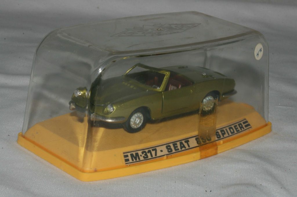 1970s Pilen Diecast Spain M 317 Seat 850 Spider Convertible, Mint in 