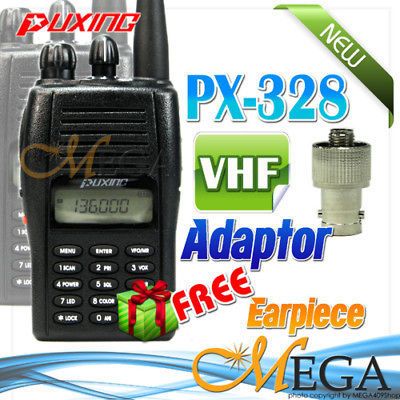 1pc x PUXING PX328 VHF 136 174Mhz FM Radio+S2B Adaptor + Earpiece