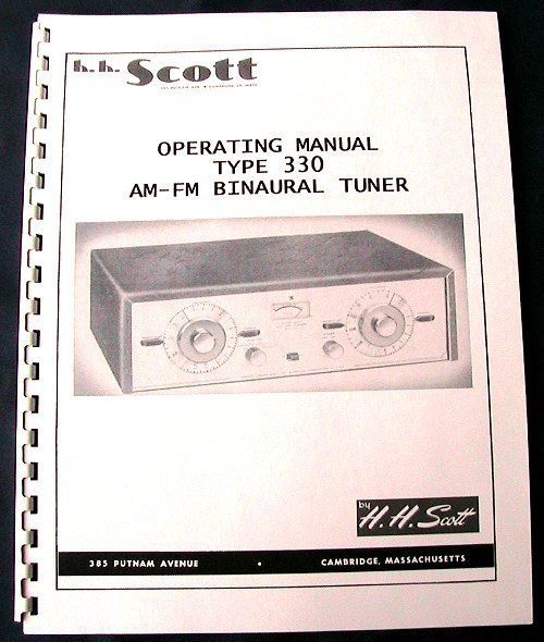 hh scott 330 tube tuner xpanded owners service manuals time