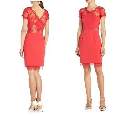 268 bcbg maxazria nel lace back cocktail dress sz 2