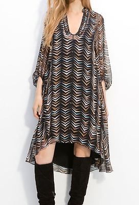 385 Diane von Furstenberg Kipling Printed Chiffon Dress Size 2 8 10 