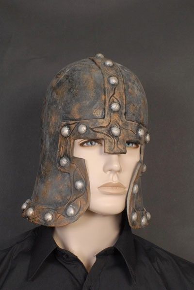 FABULOUS ROMAN CENTURION GLADIATOR WARRIOR LATEX METAL EFFECT HELMET 