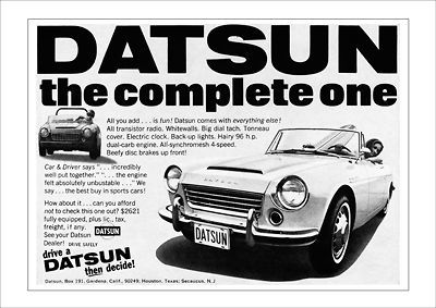 DATSUN FAIRLADY 1600 SPORTS SPL311 RETRO A3 POSTER PRINT FROM 60S 