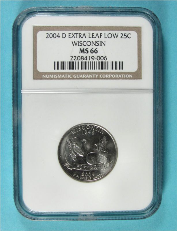 2004 d quarter extra leaf low error ms66 time left